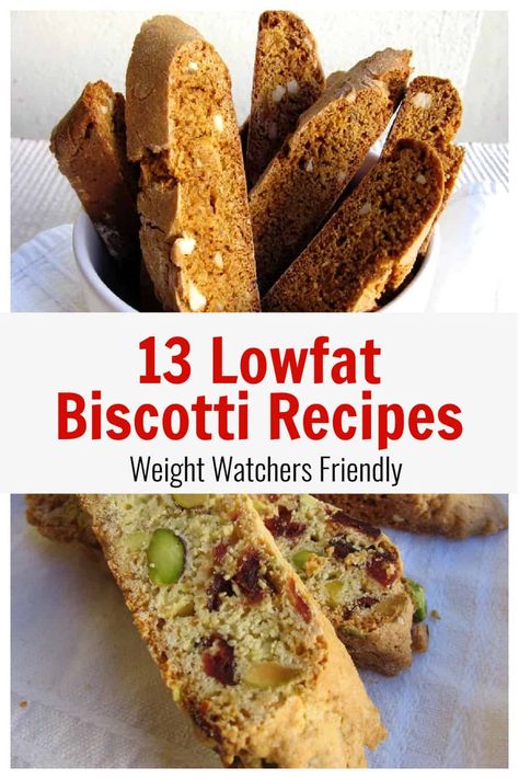 13 delicious lowfat low calorie biscotti recipes, all Weight Watchers SmartPoints friendly. Healthy Biscotti, Healthy Biscotti Recipe, Pumpkin Pistachio, Ww Cookies, Ww Baking, Pumpkin Whole, Best Biscotti Recipe, Healthier Cookies, Bread Loafs