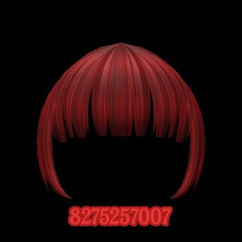 Roblox ‹3 Red Bangs Code Brookhaven, Roblox Red Hair Codes Bangs, Makima Roblox Outfit, Roblox Red Bangs Codes, Roblox Codes For Hair Red, Roblox Hair Codes Red, Red Hair Codes For Berry Ave, Roblox Red Hair Codes, Roblox Red Hair