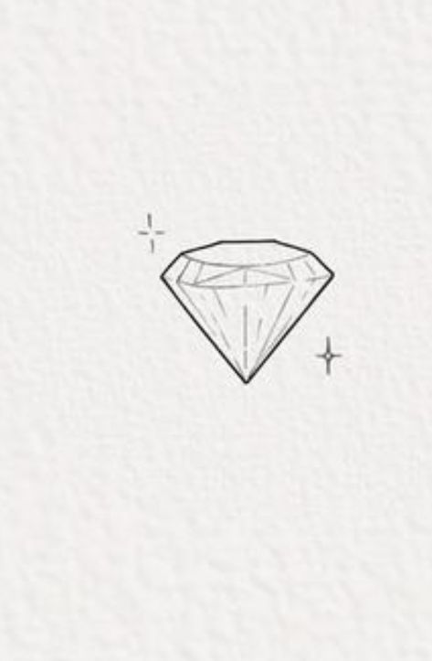 Diamond Tattoo Fine Line, Dainty Diamond Tattoo, Small Diamond Tattoo, Diamond Tattoo Designs, Diamond Tattoo, Gem Tattoo, Shape Tattoo, Diamond Tattoos, Cute Little Tattoos