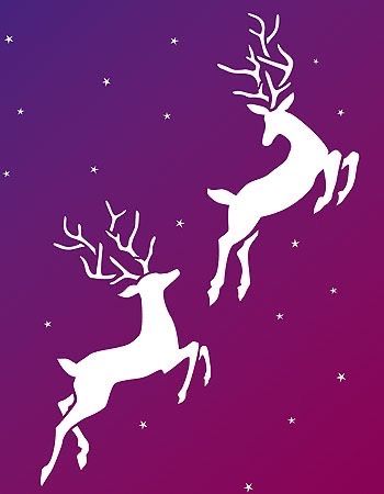 Reindeer Stencil, Flying Reindeer, Frosted Window, Glass Engraving, Christmas Stencils, Deer Art, Wood Burning Patterns, Silhouette Stencil, Christmas Frames