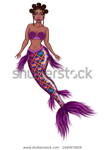 Afro Mermaid, Black Disney Princess, Realistic Illustration, Black Mermaid, Mermaid Art, Beauty Art, Under The Sea, Image Illustration, Art Girl