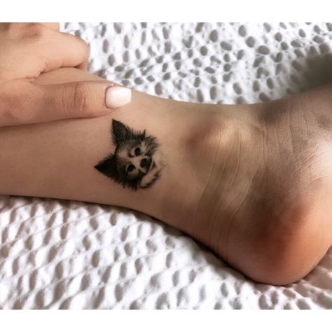 #inmemory #papillondog #papillon #tattoos #ink #dog #tiny #portrait #blackinkcrew #rip #love #ankletattoo Papillon Tattoo Dog, Papillon Dog Tattoo, Rip Dog Tattoos, Skin Doodles, Rip Dog, Pet Tattoos, Small Dog Tattoos, Rip Love, Tiny Tats