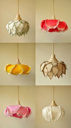 Current obsession: Paper Lamps by Sachie Muramatsu Sachie Muramatsu, Luminaria Diy, Paper Lamps, Paper Lantern Decor, Diy Lampe, Current Obsession, Paper Mache Crafts, Flower Lamp, Dekorasi Kamar Tidur