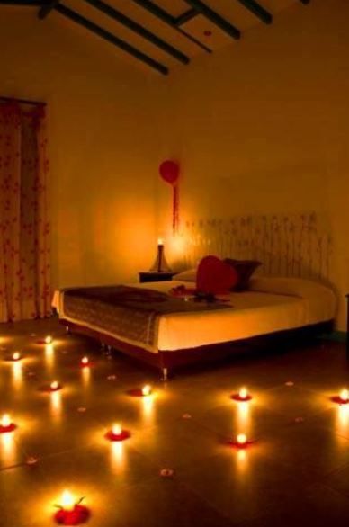 HomelySmart | 20 Valentine’s Day Decoration Ideas You’ll Love Romantic Bedroom Lighting, Romantic Room Surprise, Romantic Room Decoration, Marriage Romance, Romantic Bedroom Decor, Romantic Surprise, Romantic Room, Romantic Hotel, Romantic Bedroom