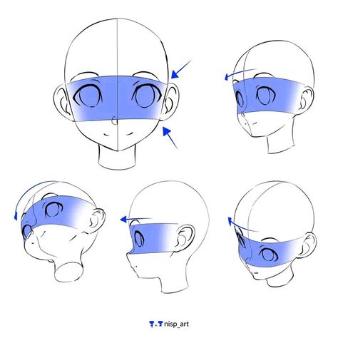 Eyes In Different Angles, Head Perspective, Anime Artist, Anime Tutorial, Draw Anime, Anatomy Drawing, Chibi Drawings, Learn Art, Body Drawing