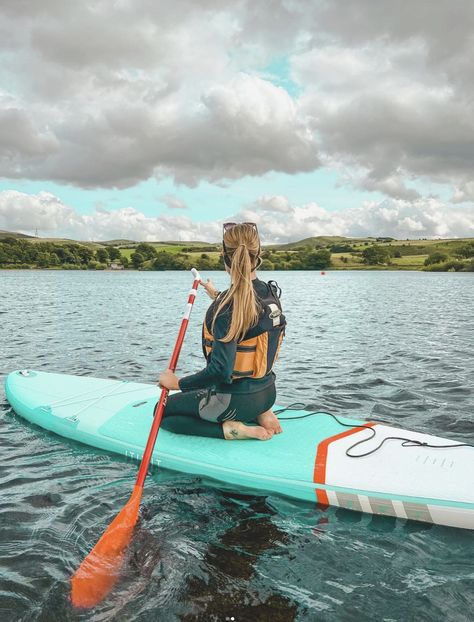 Stand-up paddleboarding on Hollingworth Lake, Littleborough in Lancashire. Using an intuit board from Decathlon. Uk Travel, Paddle Boarding, Decathlon, Stand Up, Lake, Travel