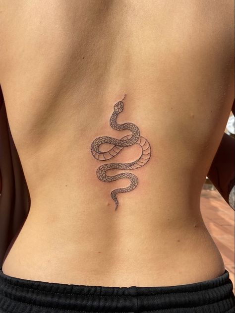 Snake back tattoo Snake Back Tattoo, Rattlesnake Tattoo, Spine Tats, Tattoo Ideas Inspiration, Spine Tattoo Ideas, M Tattoos, Hidden Tattoos, Planet Tattoos, Snake Tattoo Design