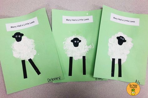 Mary Had A Little Lamb Craft Preschool, Mary Had A Little Lamb Activities, Mary Had A Little Lamb Craft, Prek Art Center, Nursery Rhymes Preschool Crafts, Prek Art, Circle Time Games, Nursery Rhyme Crafts, Lamb Craft