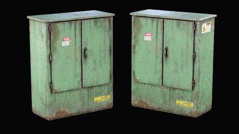 Maya Modeling, Box Diorama, Sci Fi Props, Electric Box, 3d Props, Dumpsters, 3d Concept, Display Props, Game Props