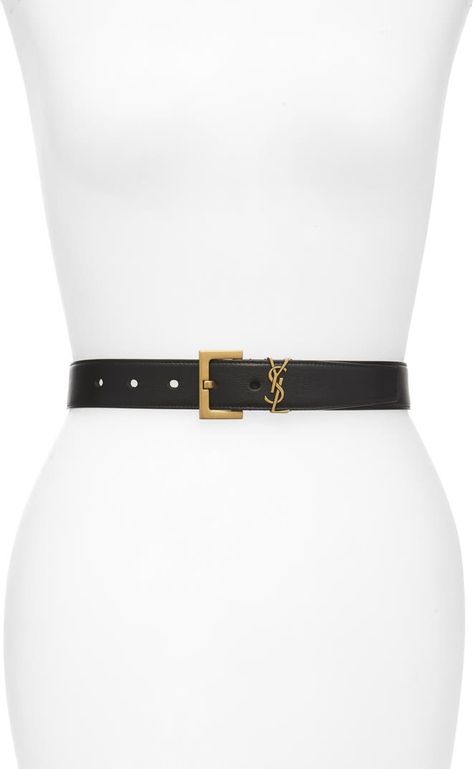 Saint Laurent Laque YSL Monogram Leather Belt | Nordstrom Saint Laurent Outfit, Maquillage Kylie Jenner, French Style Clothing, French Chic Fashion, Ysl Belt, Coffee Date Outfits, Monogram Outfit, French Women Style, Parisian Chic Style