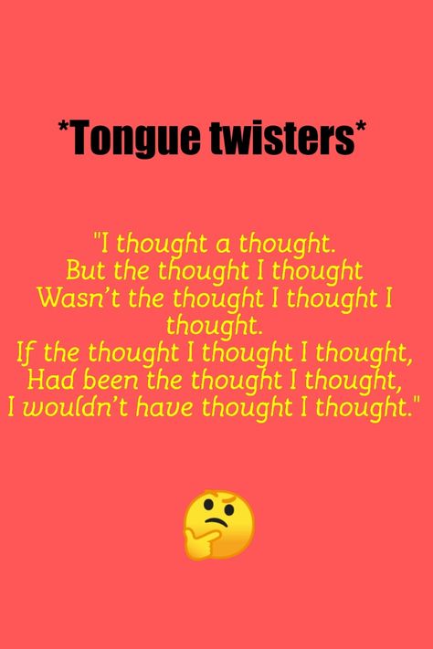 Tongue Twisters In English, Tongue Quote, Funny Tongue Twisters, Tongue Twisters For Kids, Coding Quotes, English Conversation Learning, Pick Up Line Jokes, Unique Words Definitions, Tongue Twisters