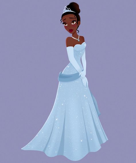 Tiana in her blue dress 💙✨ This is my all time favourite Disney dress so it was super fun to draw. Which Disney princess outfit is your… Princess And The Frog Blue Dress, Princess Tiana Blue Dress, Tiana Blue Dress, Princess Tiana Dress, Black Disney Princess, Disney Tiana, Frog Dress, 20th Bday, Tiana Dress