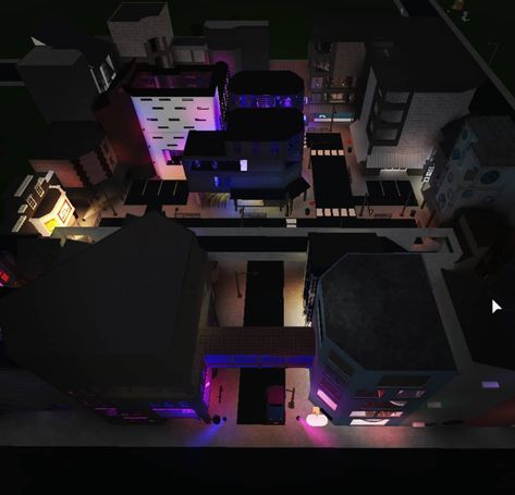 Bloxburg Cyberpunk City, City Bloxburg, Minecraft Cyberpunk, Roblox Builds, Bloxburg Inspiration, Bloxburg City, Bloxburg Exterior, City Ideas, Japanese City