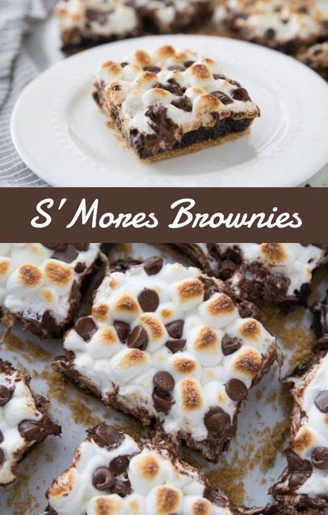 Smores Brownies Recipe, Easy Smores, Brownie Treats, Smores Dessert, Recipe For Summer, Smore Recipes, Dessert Oreo, Dessert Simple, Summer Dessert Recipes