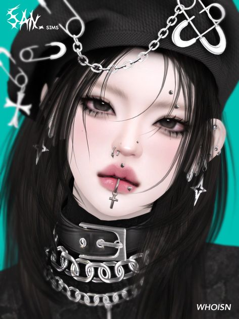 🖤【333】Whoisn San333 Sims 4, Sims 4 Alt Makeup, Sims 4 Emo Makeup Cc, Sims 4 Gothic Makeup, Sims 4 Goth Makeup, Sims 4 Cc Goth Makeup, Sims 4 Piercing, Sims Cc Goth Makeup, Sims 4 Cc Maxis Match Goth Makeup