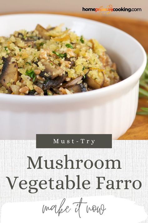 Discover one of the best fall dinner ideas with this hearty mushroom vegetable and farro stew! Loaded with savory vegetables and filling farro, this dish is perfect for cooler nights. Try out this satisfying addition to your fall dinner ideas! Visit homepressurecooking.com for the full recipe. Farro And Mushroom Recipes, Healthy Stew, Farro Recipes, Cauliflower Mushroom, Mushroom Vegetable, Fall Dinner Ideas, Baked Mushrooms, Cozy Dinners, Food Italian