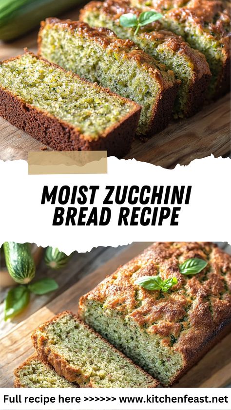 This moist zucchini bread is a quick, flavorful treat, enhanced with cinnamon and vanilla. Perfect for any time of day! Zuchini Baking Recipes Bread, Zucchini Recipes Bread, Zucchini Bread Moist, Moist Zucchini Bread Recipe, Best Zucchini Bread Recipe, Moist Zucchini Bread, Best Zucchini Bread, Zucchini Bread Recipe, Sides Recipes