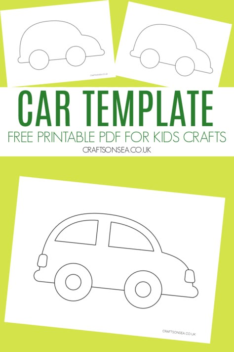 Car Lesson Plans Preschool, Cars Crafts Preschool, Cars Crafts For Toddlers, Car Sensory Activities, Preschool Car Activities, Truck Template Free Printable, Land Transportation Preschool Crafts, Airplane Template Free Printable, Car Preschool Activities