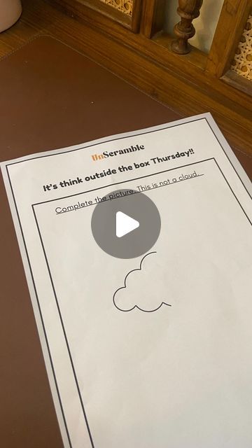 Thinking Thursday Activities For Kids, Thinking Outside The Box Activities, Think Out Of The Box Thursday, Critical Thinking Activities For Kids, Think Outside The Box Art, Think Outside The Box Thursday, Creative Thinking Activities, Thinking Games, Critical Thinking Activities