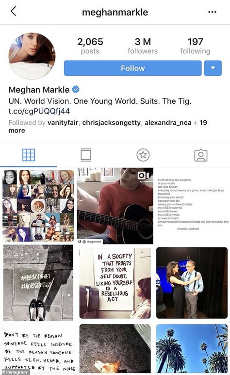 Meghan Markle Instagram Posts, Meghan Markle The Tig, Meghan Markle Aesthetic, The Tig Meghan Markle, Meghan Markle Instagram, Three Million, The Tig, Million Followers, World Vision