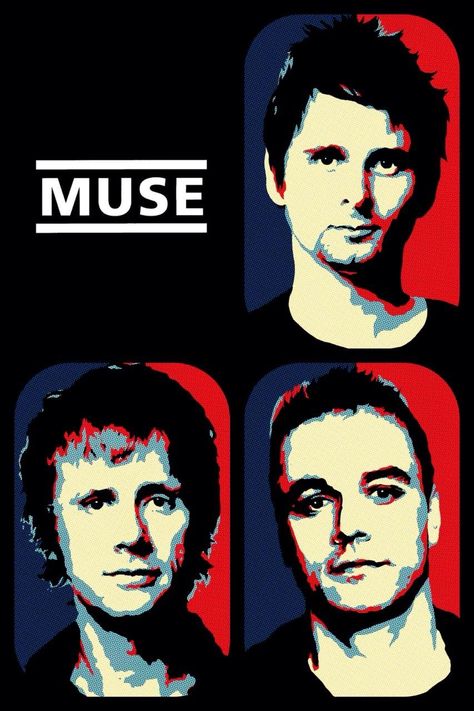 Hermosos y talentosos británicos ♡ Muse Poster Band, Muse Poster, Muse Concert, Muse Band, Arte Punk, Outdoors Tattoo, Band Wallpapers, System Of A Down, Muse Art