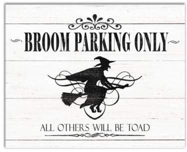 Designs Direct Broom Parking Only 2-Inch x 16-Inch Canvas Wall Art Broom Parking, Painted Window Art, Witches Night Out, Creepy Halloween Decorations, Spooky Halloween Decorations, Fall Halloween Crafts, Halloween Quotes, Unique Canvas, Chalkboard Art