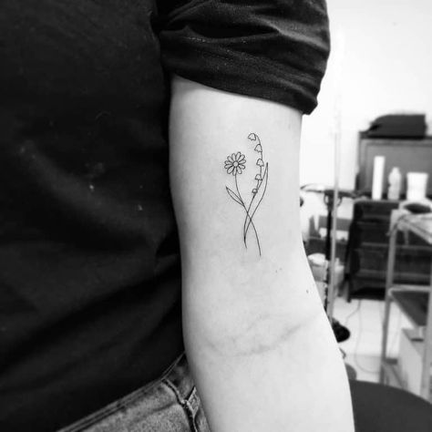 Top 37 Lily of the Valley Tattoo Ideas - [2020 Inspiration Guide] Lily Of The Valley Tattoo, Water Lily Tattoos, Valley Tattoo, Lily Flower Tattoos, Western Tattoos, Daisy Tattoo, Birth Flower Tattoos, Lily Tattoo, Modern Tattoos