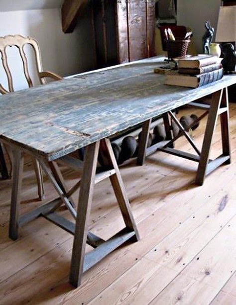 Old Door Desk, Sawhorse Table, Old Door Tables, Salvaged Door, Door Desk, Door Table, Old Table, Antique Door, Old Door