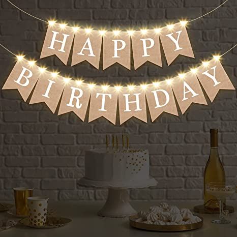 Mens Birthday Party Decorations, Birthday Party Decorations For Adults, Glitter Birthday Parties, Rustic Birthday, Autumn Wedding Reception, Happy Birthday Bunting, Picture Banner, Simple Birthday Decorations, Happy Birthday Text