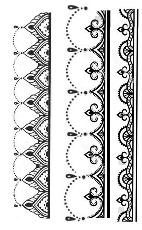 How To Draw Lace Pattern, Border Tattoo Ideas, Armband Tattoo Design Patterns, Mandala Band Tattoo, Mandala Band, Mandala Border, Lace Pattern Design, Band Tattoos For Men, Lace Tattoo Design