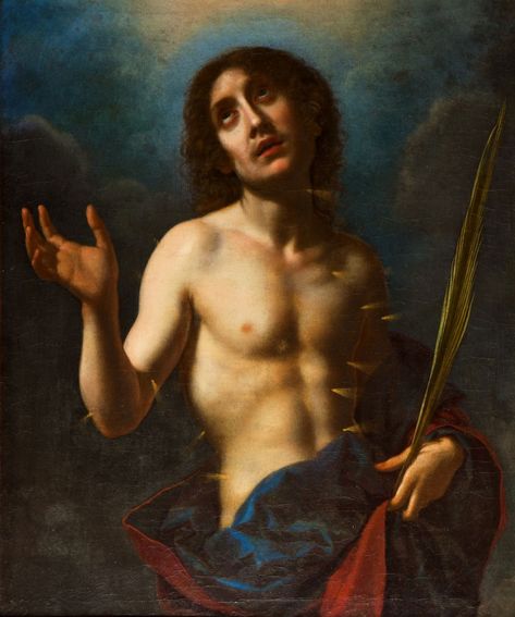 Workshop of Carlo Dolci. Saint Sebastian. Angel Mythology, Sasha Core, Catholic Core, Mythology Paintings, Saint Sebastian, Catholic Aesthetic, Religious Imagery, Medieval Artwork, St Sebastian