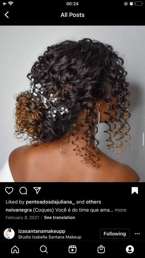 Coily Hair Hairstyles Wedding, Mixed Curly Hair Wedding Styles, Wedding Hair Mixed Women, Curly Hair Bun Prom, Wedding Hairstyles Curly Hair Natural Black Women, Coily Hair Wedding Styles, Wedding Hairstyles For Mixed Curly Hair, Curly Haired Bride, Bride Hairstyles For Curly Hair Natural Curls