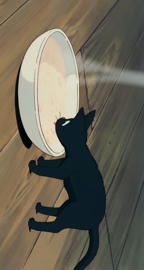 Jiji Kiki's Delivery Service Wallpaper, Kikis Delivery Service Wallpapers, Kiki's Delivery Service Art, Kiki's Delivery Service Wallpaper, Kiki's Delivery Service Cat, Jiji Kiki's Delivery Service, Ghibli Scenes, Service Cat, Ghibli Characters