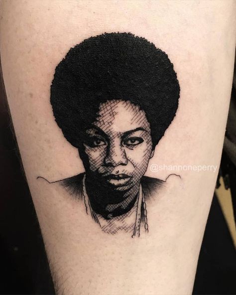 Nina Simone Tattoo, Simone Tattoo, Tupac Tattoo, Hammer Tattoo, African Tattoo, Power Tattoo, History Tattoos, Insect Tattoo, Black Girls With Tattoos