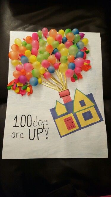 100 days of school project idea. "Up" movie 100 Day Of School Collage, 100th Day Of School Poster Board, 100 Collage 100th Day, 100th Day Of School Collage, 100 Day Collage Projects, 100 Day Project Kindergarten, 100 Days Of School Ideas Kindergarten, 100th Day Of School Projects Posters, 100tg Day Of School Ideas