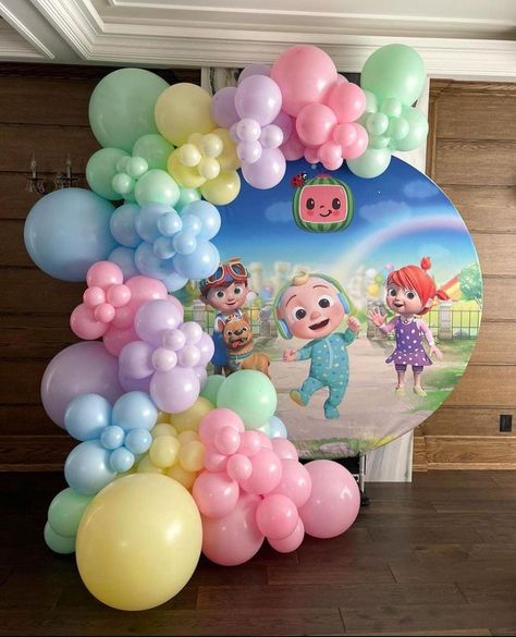 Cocomelon 2nd Birthday Party Girl, Cocomelon Birthday Party Ideas, 30th Birthday Background, Cocomelon Party Ideas, Birthday Party Planning Checklist, Baby Birthday Invitation Card, Star Backdrop, Birthday Cocomelon, Coco Melon