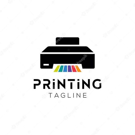 Logo For Production Company, Logo Design Printing Company, Logos In Illustrator, 3d Printer Logo Design, Print Shop Logo Ideas, Printing Business Ideas Products, Print Shop Logo Graphic Design, Printer Logo Design Ideas, Printing Logo Design Ideas