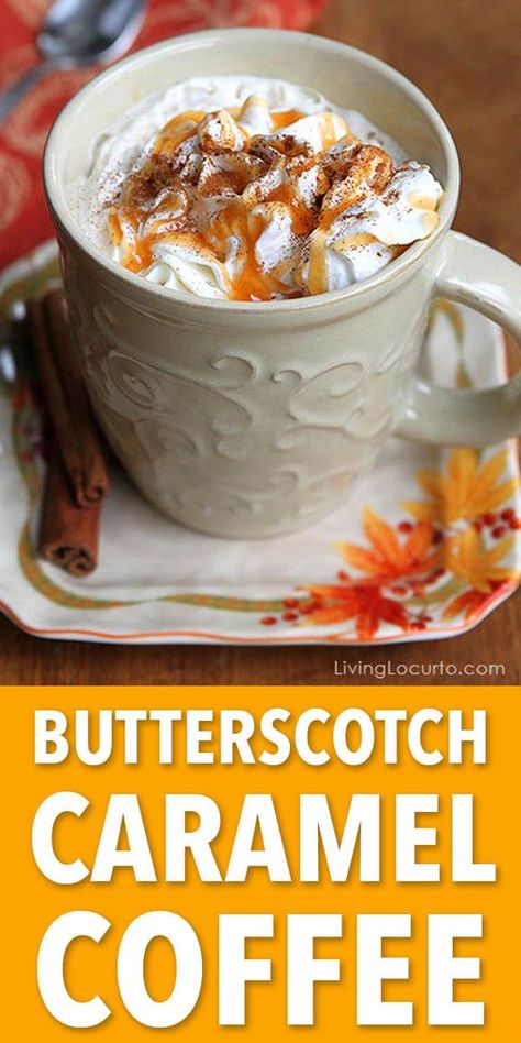 Caramel Coffee Recipe, Party Coffee Bar, Butterscotch Caramel, Coffee Recipes Hot, Printable Recipe Card, Coffee Caramel, Easy Coffee Recipes, Homemade Coffee, Caramel Coffee