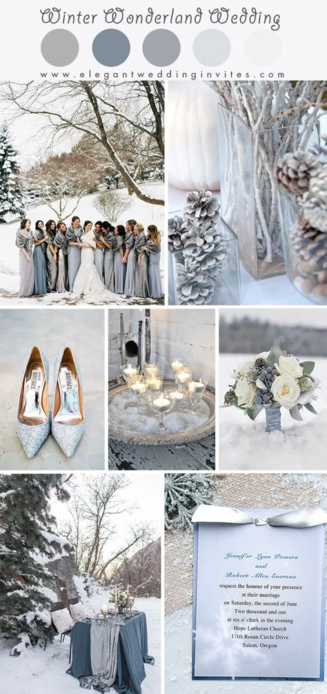 Blue Winter Wedding, Fun Wedding Decor, Elegant Winter Wedding, Wedding Themes Winter, Winter Wedding Colors, Winter Wedding Decorations, December Wedding, Wedding Colors Blue, Winter Wedding Inspiration