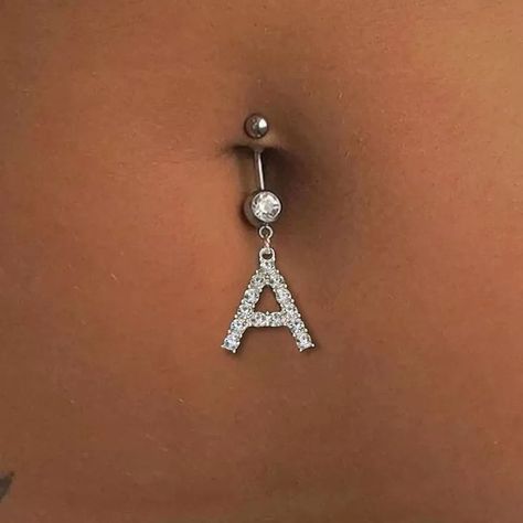 26 Alphabet Navel Nails Medical Navel Rings Custom Alphabet Wholesale Alphabet Body Jewelry Letter Belly Button Rings, Pirsing Navel, Hot Belly Button Rings, Belly Pericing, Belly Button Piercing Cute, Piercing Women, Cute Belly Rings, Belly Piercings, Bellybutton Piercings