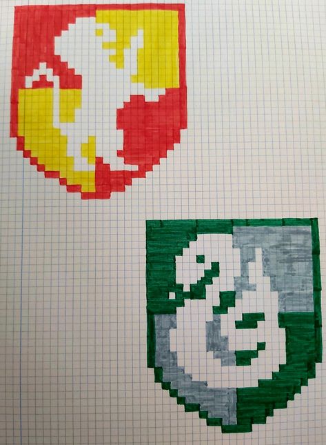 Pixel Drawing Aesthetic, Pixel Art Harry Potter, Square Drawing, Pixel Quilting, Art Harry Potter, Modele Pixel Art, Graph Paper Drawings, Harry Potter Icons, Pixel Art Tutorial