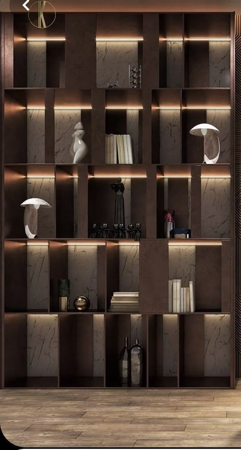 Beautiful Built-in Ideas, Luxury Bookcase Design, Luxury Bookshelves, Modern Bookcase Design, Wooden Showcase, Luxury Bookcase, Modern Shelf Design, Showcase Designs, Ruang Tv