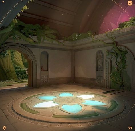 Castle Rooms, First Person Shooter, Riot Games, Fantasy Places, Ethereal Art, Tropical Paradise, Open Space, Card Design, Illustration Design