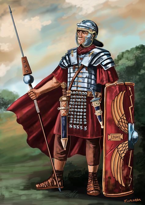 Roman Legionary, Fall Of Constantinople, Roman Armor, Military Illustration, Roman Soldier, Roman Warriors, Roman Legion, Eastern Roman, Ancient Warfare