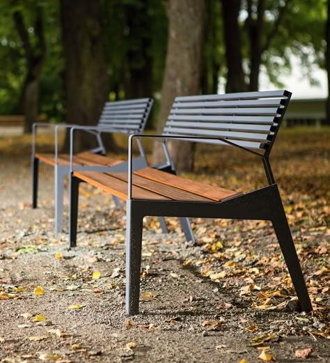 You can now enjoy our BERGA benches in Tallinn, Estonia. | architecture, design, public spaces, park benches, gardening, travel Park Chair Design, Bench Design Public, Bench Design Outdoor, Garden Bench Design, Outdoor Bench Design, Park Bench Design, Street Bench, Industrial Living Room Design, Wood Bench Outdoor