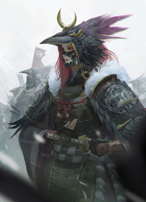 RavenClaw, Fahmi Fauzi on ArtStation at https://www.artstation.com/artwork/6aNEnN Guerriero Samurai, Dnd Tokens, Ronin Samurai, Woman Warrior, Samurai Artwork, Warrior Women, 다크 판타지, Samurai Art, Fantasy Warrior