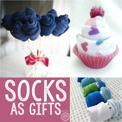 50 Things To Do With Spare Socks Sock Presents Gift Ideas, Gift Card Presentation, How To Make Butterfly, Monster Puppet, Socks Party, Socks Gifts, Sock Dolls, Diy Socks, Sock Crafts