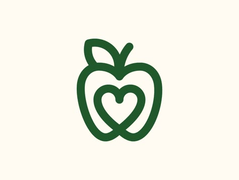 Healthy Apple by Sandro laliashvili | Dribbble | Dribbble Apple Heart Tattoo, Nutrition Tattoo, Fruit Logo Design Ideas, Apple Logo Design, Healthy Logo, Healthy Food Logo, Fruit Logo Design, Nutrition Logo, Fruit Logo