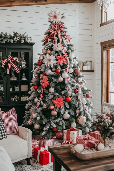 A pink and red Christmas tree on a white base is perfect if you want a fun, whimsical holiday look. Imagine pink candy canes, red baubles, and maybe even a fluffy pink tree topper! How would this bold and playful color combo fit into your holiday decor? It’s modern, cheerful, and totally eye-catching. White Christmas Tree Color Schemes, Pink And Red Christmas Tree, Christmas Tree Color Schemes, Christmas Tree Colour Scheme, The Perfect Christmas Tree, Perfect Christmas Tree, Holiday Clipart, Red Christmas Tree, Red Decor