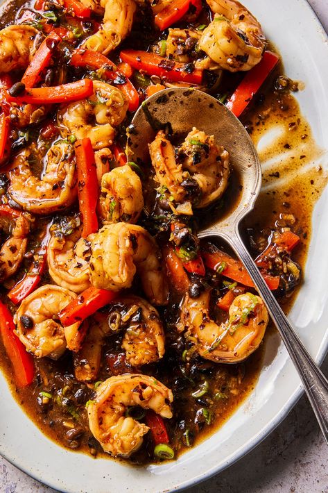 China's fermented black beans infuse a simple weeknight stir-fry with complex, salty savor. Fermented Black Beans, Bean Sauce, Black Bean Sauce, America's Test Kitchen Recipes, Kitchen Recipe, America's Test Kitchen, Americas Test Kitchen, Oyster Sauce, How To Cook Shrimp